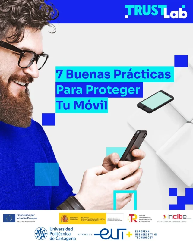 📲 Tu teléfono guarda mucha información de tu vida: fotos, mensajes, apps, cuentas… ¡y vale la pena cuidarlo!
😁 Hoy te compartimos 7 consejos fáciles de aplicar para que tu información esté más segura día a día.🤝 Universidad Polítecnica de Cartagena
🚀 INCIBE- Instituto Nacional de Seguridad #proyectosciber #TRUSTlab #ciberseguridad #Nextgeneration #PlanDeRecuperación